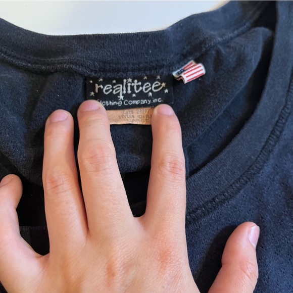 y2k realitiee black eyelet ruffle sleeve top vintage witchy vampire goth grunge - Picture 5 of 8